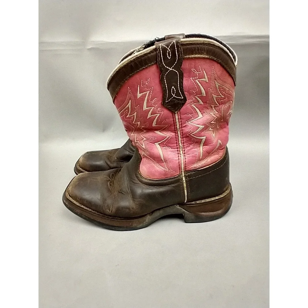Girl's Durango Western Boot‎ Lil' Cowgirl Pink Brown Sz 2 DWBT093 8